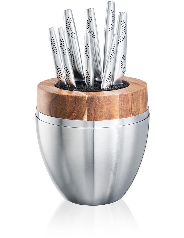 THE EGG by Baccarat iD3 Stainless Steel Knife Block 9 Piece in Silver image 1