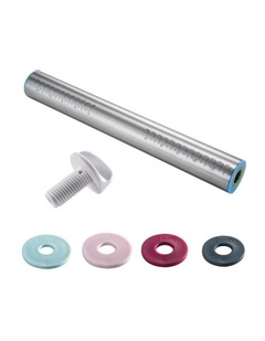 Soffritto Professional Bake Stainless Steel Rolling Pin with Adjusters 35cm in Silver