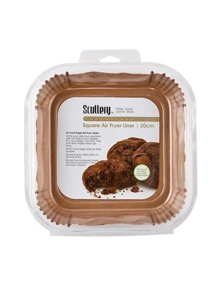 Scullery Square Air Fryer Liners Set of 50 20cm in Brown image 1