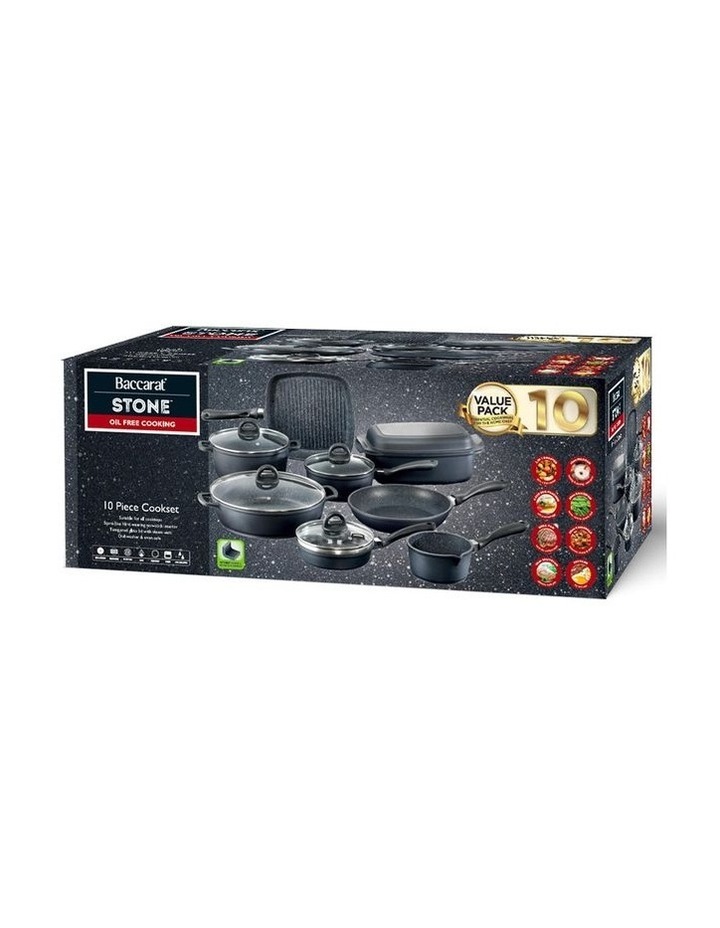 Baccarat STONE 10 Piece Cookware Set with Egg Poacher in Black image 4