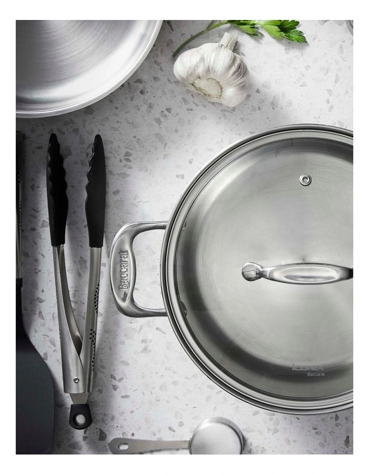 Baccarat iconiX Stockpot with Lid 28cm in Silver image 6