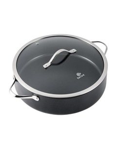 Baccarat iD3 Hard Anodised Saute Pan with Lid 32cm in Black