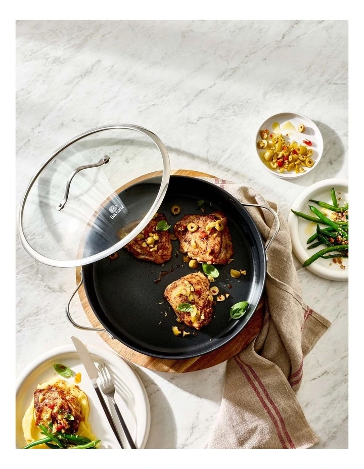 Baccarat iD3 Hard Anodised Saute Pan with Lid 32cm in Black image 6