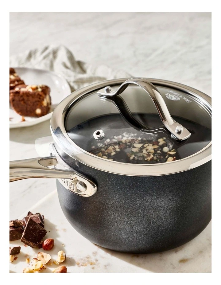 Baccarat iD3 Hard Anodised Saucepan with Lid 16cm in Black image 2