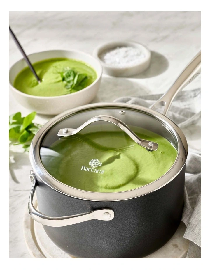 Baccarat iD3 Hard Anodised Saucepan with Lid 20cm in Black image 4