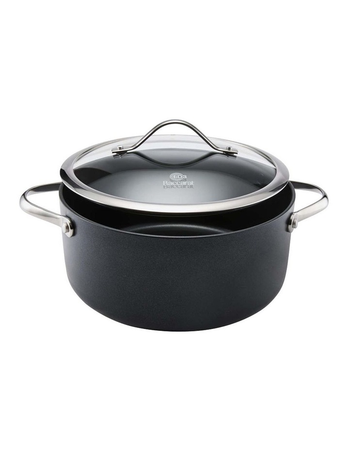 Baccarat iD3 Hard Anodised Casserole with Lid 24cm in Black image 2