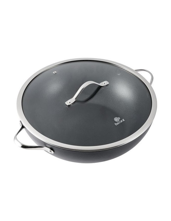 Baccarat iD3 Hard Anodised Wok with Lid 36cm in Black image 1