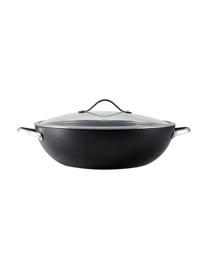Baccarat iD3 Hard Anodised Wok with Lid 36cm in Black image 2