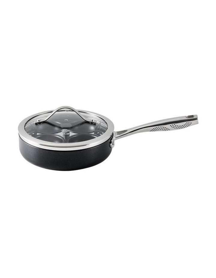Baccarat iD3 Hard Anodised Egg Poacher with Lid in Black image 1