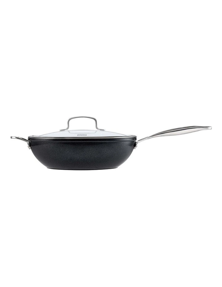Baccarat Green Stone Wok with Lid 30cm in Black image 2