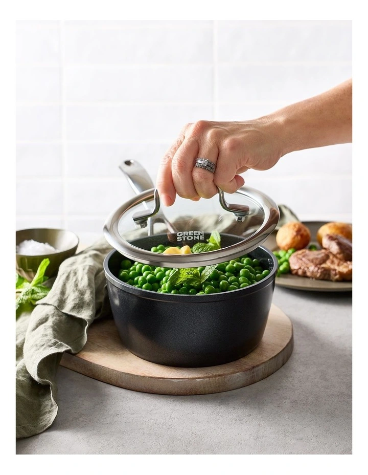 Baccarat Green Stone Saucepan 16cm in Black image 6