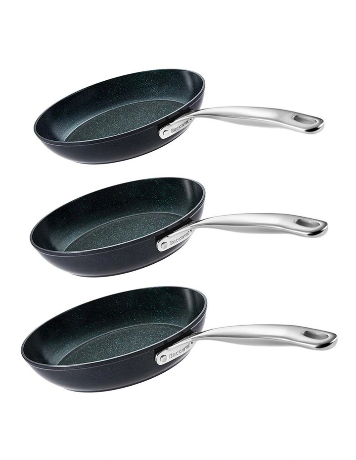Baccarat Green Stone Frypan Tri Pack 20cm, 24cm And 28cm in Black image 1