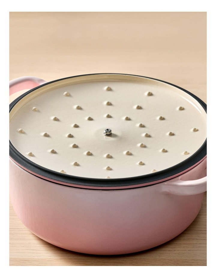 Baccarat Le Connoisseur Round French Oven with Flower Lid 25cm 3.9L in Pink image 5