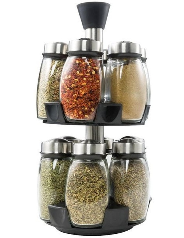 Baccarat Spice Market Gusto Rotating Jar Spice Rack 12 in Black image 1