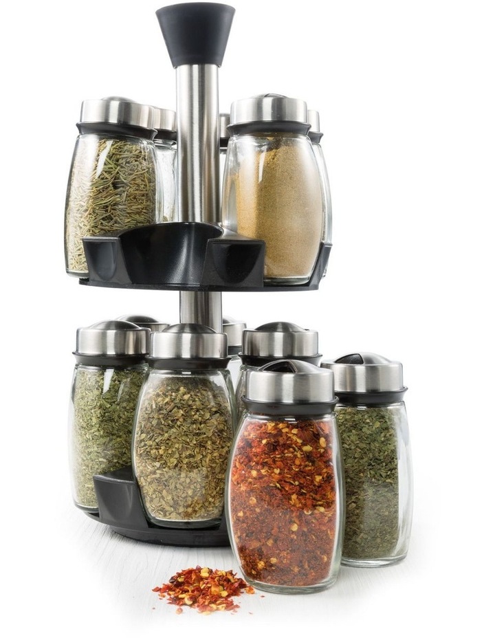 Baccarat Spice Market Gusto Rotating Jar Spice Rack 12 in Black image 2