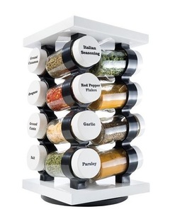 Spice Market Aroma 16 Jar Rotating Spice Rack in White