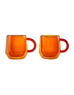 Verv Double Wall Mug Set 2 Piece 300ml in Amber