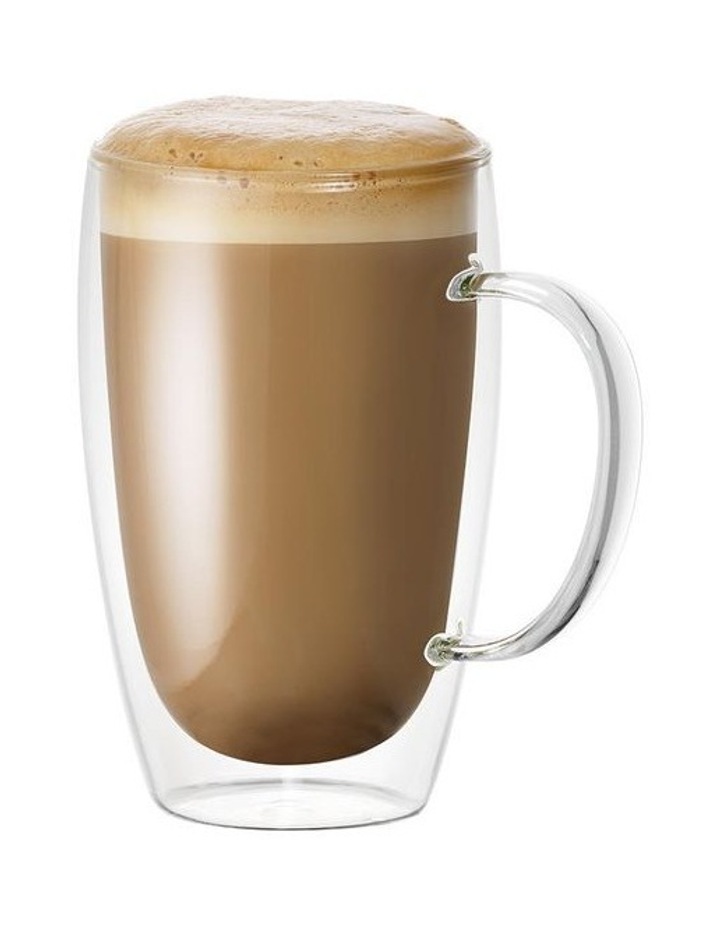 Barista Cafe Double Wall Thermal Glass Mug Set 2 Piece 450ml in Clear image 1