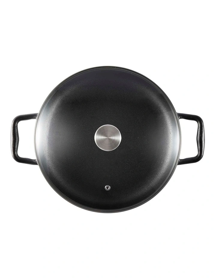 GRYLT Cast Iron Saut Pan with Lid 30cm in Black image 6