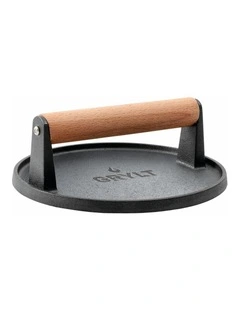 GRYLT Cast Iron Flat Burger Press in Black