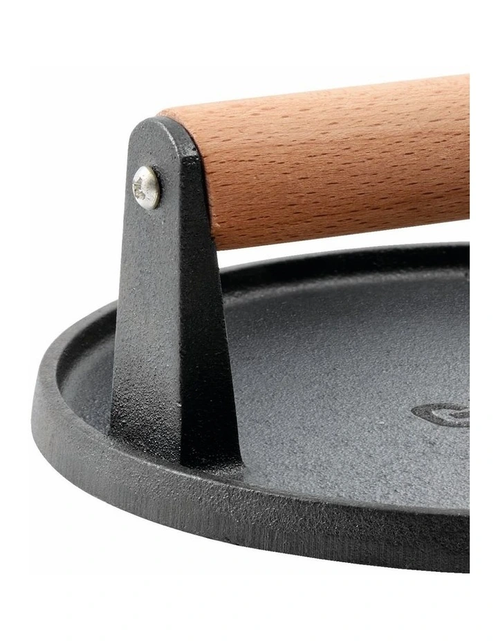 GRYLT Cast Iron Flat Burger Press in Black image 6