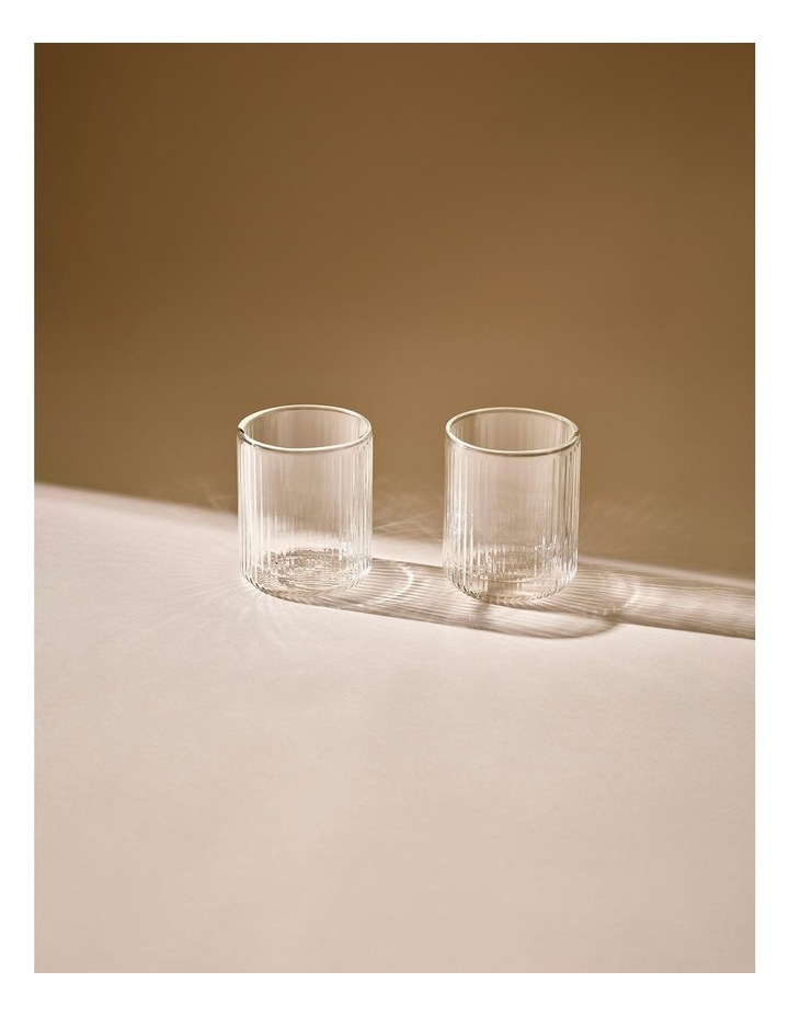 salt&pepper Brew Double Wall Rib Latte 230mL Set of 2 in Clear image 2