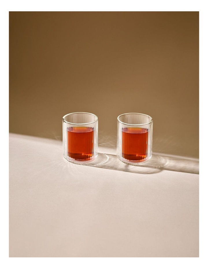 salt&pepper Brew Double Wall Rib Latte 230mL Set of 2 in Clear image 5