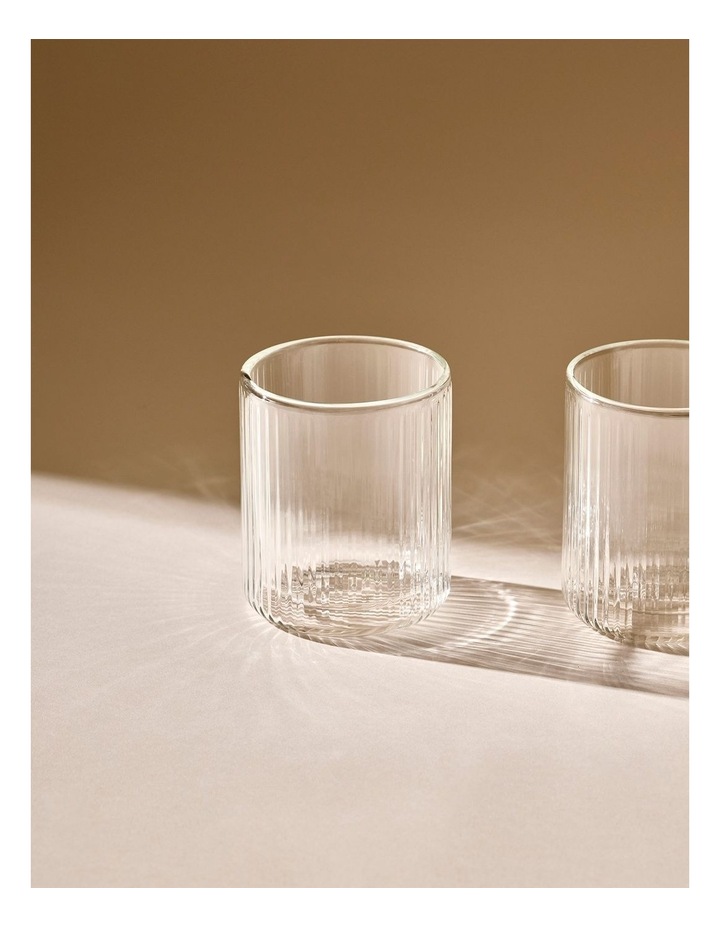 salt&pepper Brew Double Wall Rib Latte 230mL Set of 2 in Clear image 6