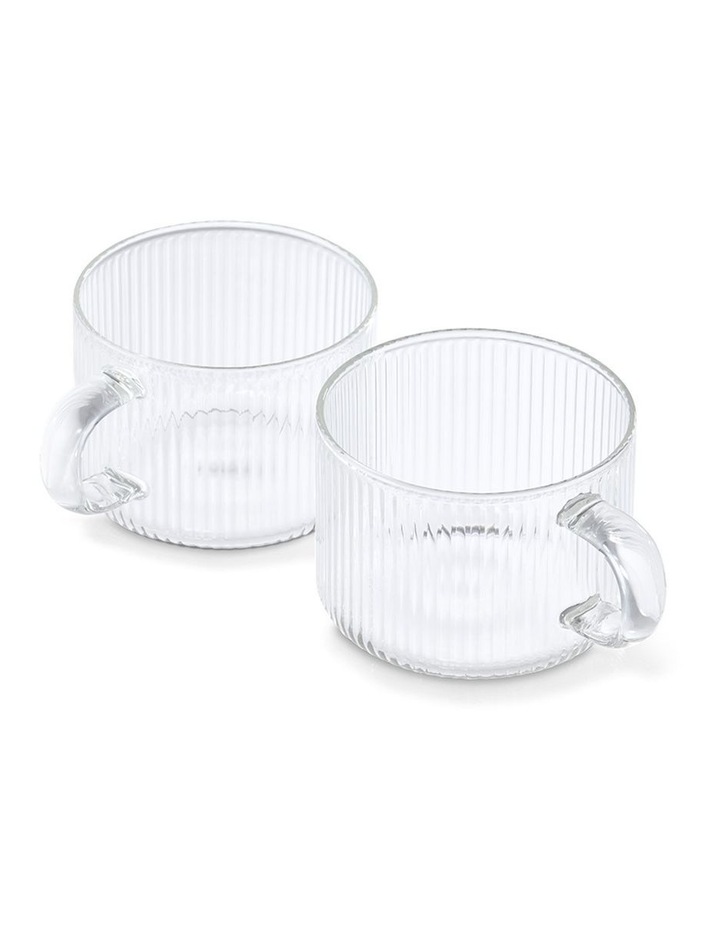 salt&pepper Brew Rib Tea Cups 300mL Set of 2 in Clear image 1