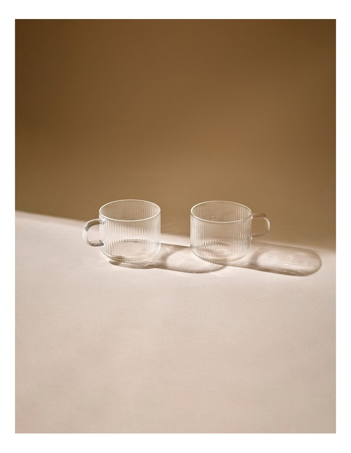 salt&pepper Brew Rib Tea Cups 300mL Set of 2 in Clear image 2