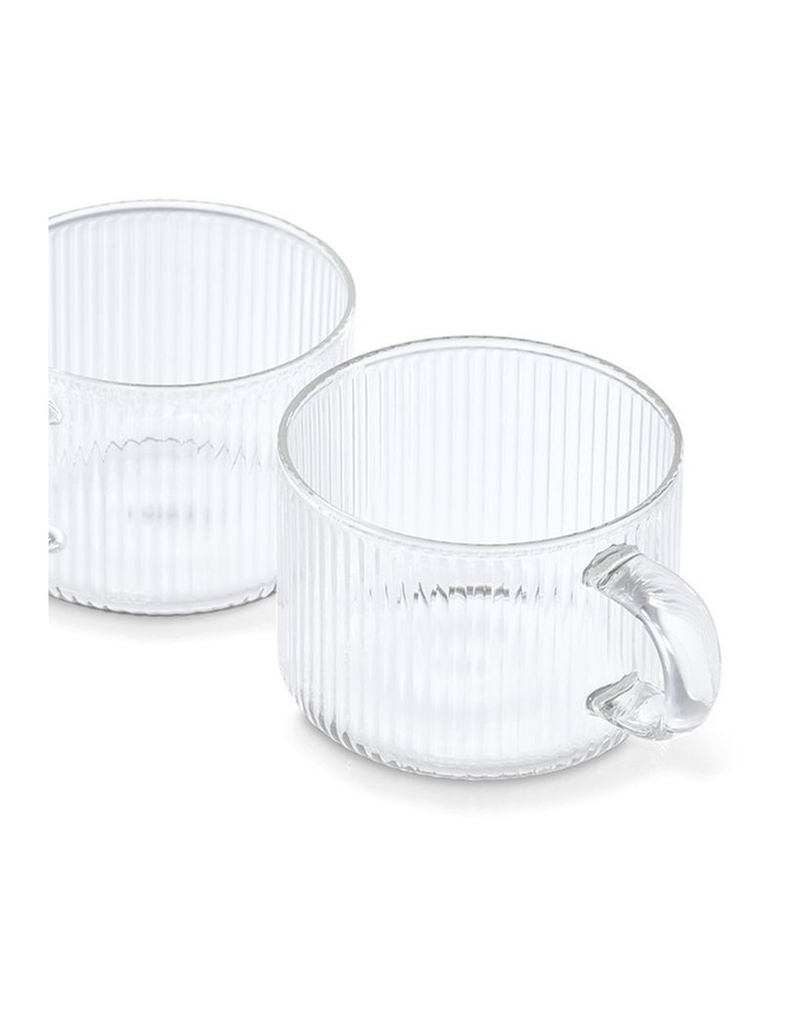 salt&pepper Brew Rib Tea Cups 300mL Set of 2 in Clear image 5