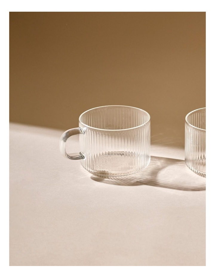 salt&pepper Brew Rib Tea Cups 300mL Set of 2 in Clear image 6