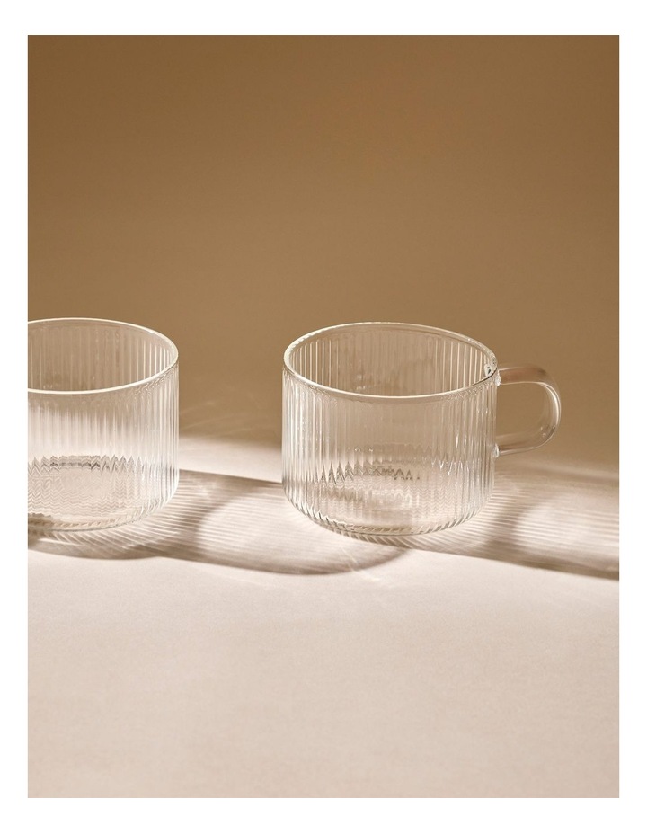 salt&pepper Brew Rib Tea Cups 300mL Set of 2 in Clear image 7