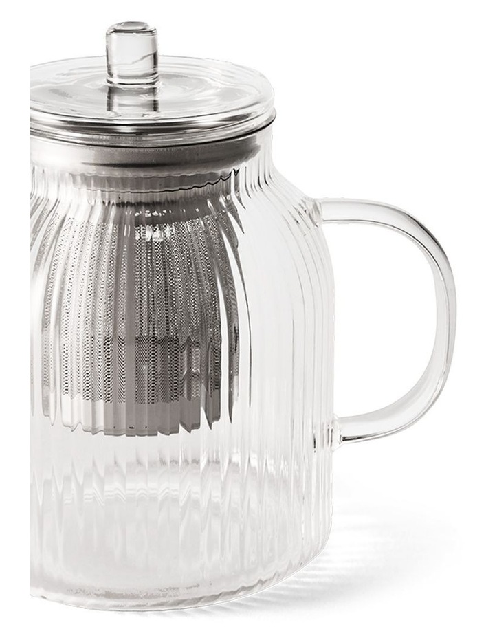 salt&pepper Brew Rib Teapot 1L in Clear image 5