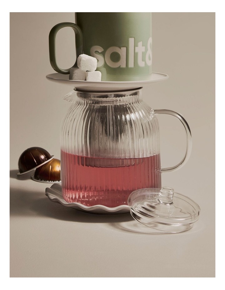 salt&pepper Brew Rib Teapot 1L in Clear image 7