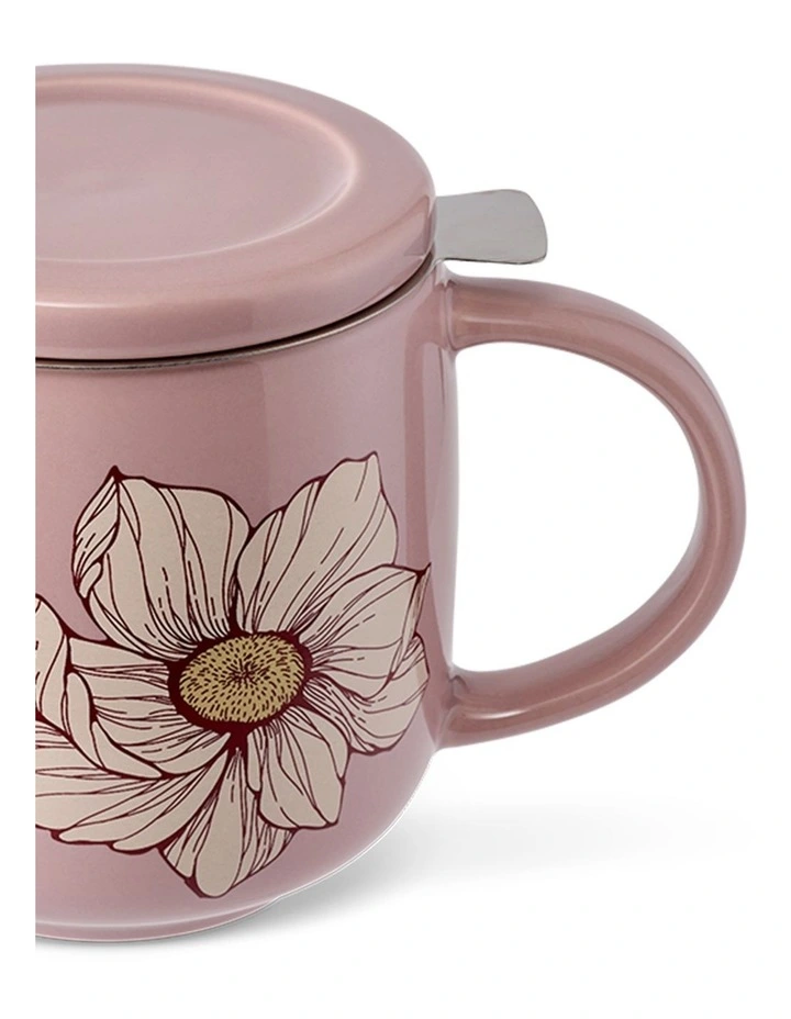 salt&pepper Kit Mug with Strainer 420mL in Powder Pink image 2