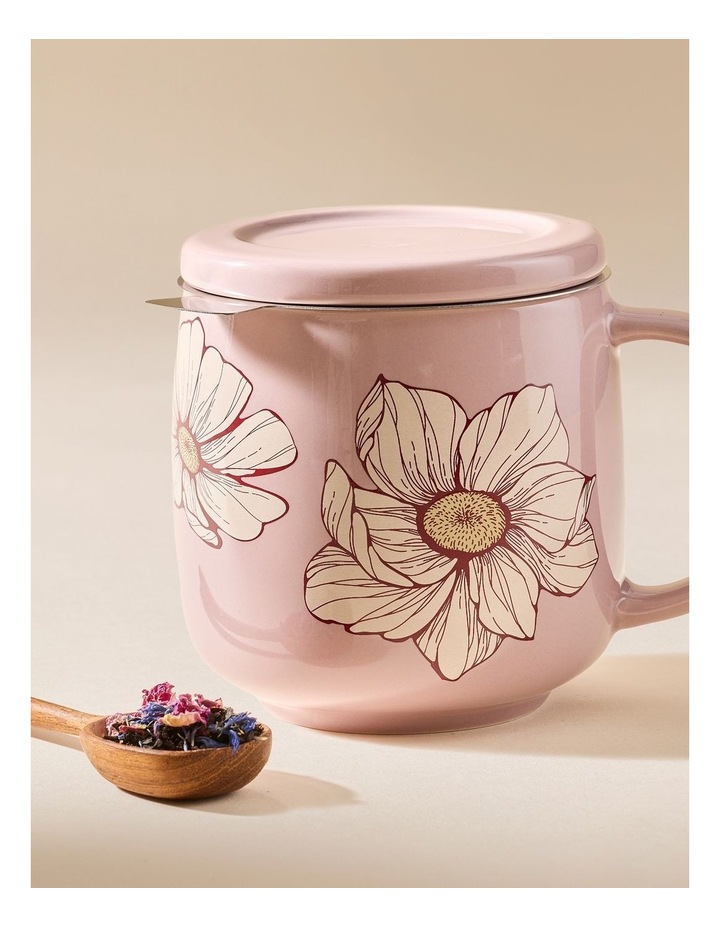 salt&pepper Kit Mug with Strainer 420mL in Powder Pink image 6