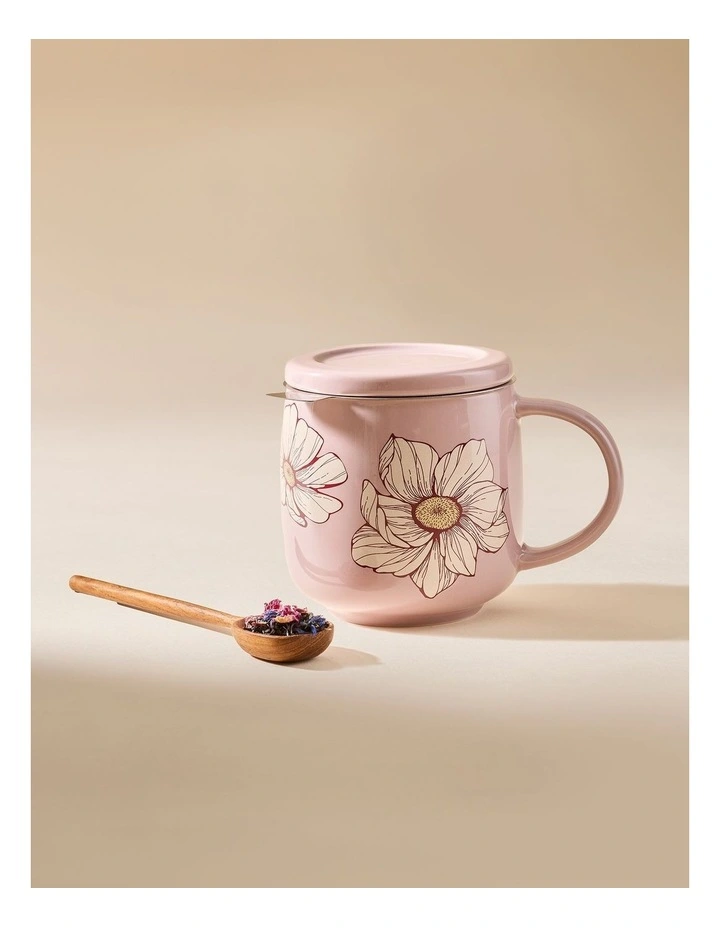 salt&pepper Kit Mug with Strainer 420mL in Powder Pink image 7
