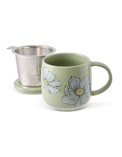 salt&pepper Kit Mug with Strainer 420mL in Salt Bush