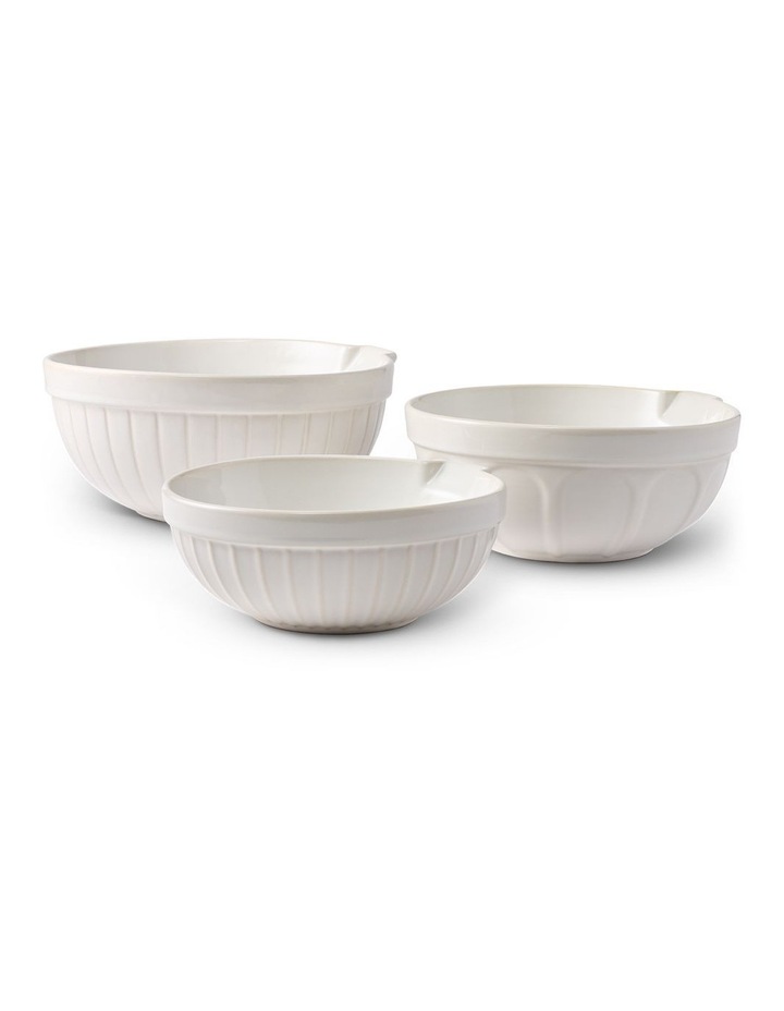 salt&pepper Noa 3 Piece Mixing Bowl Set in White image 1