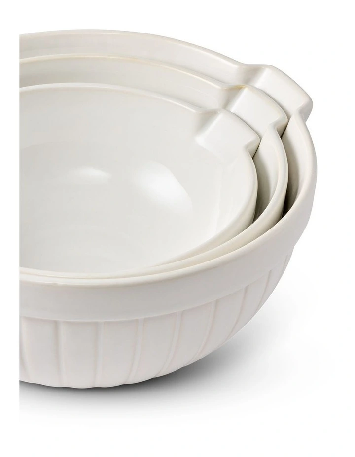 salt&pepper Noa 3 Piece Mixing Bowl Set in White image 2