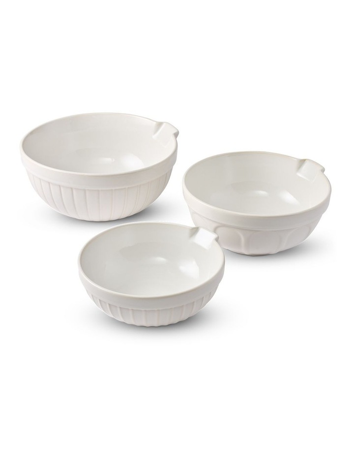 salt&pepper Noa 3 Piece Mixing Bowl Set in White image 3