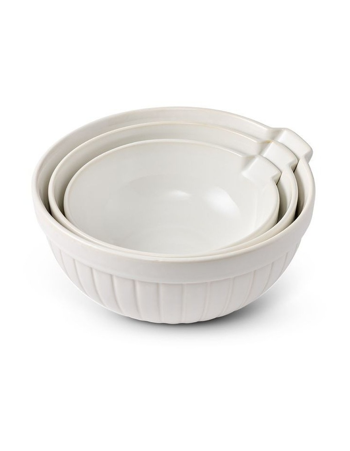 salt&pepper Noa 3 Piece Mixing Bowl Set in White image 4