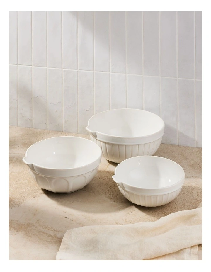 salt&pepper Noa 3 Piece Mixing Bowl Set in White image 7