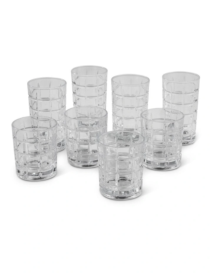 salt&pepper Prism 8 Piece Highball & Tumbler Glass Set in Clear image 2