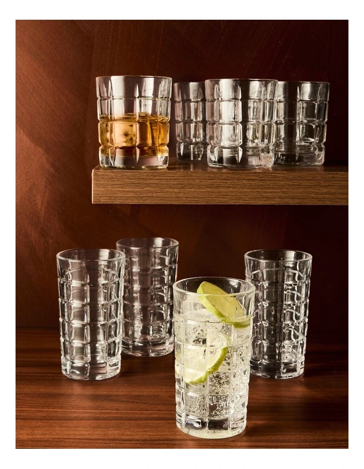 salt&pepper Prism 8 Piece Highball & Tumbler Glass Set in Clear image 5