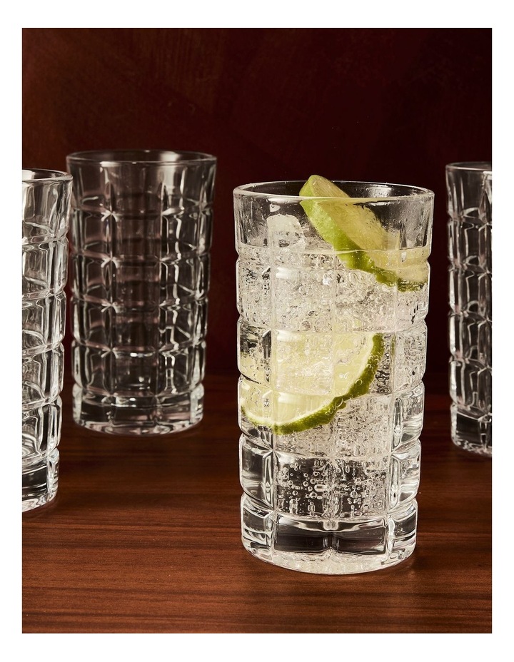 salt&pepper Prism 4 Piece Highball Glass Set 350mL in Clear image 6