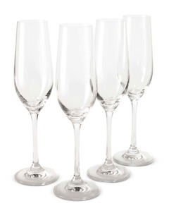 salt&pepper Salut 4 Piece Champagne Flute Set 220mL in Clear
