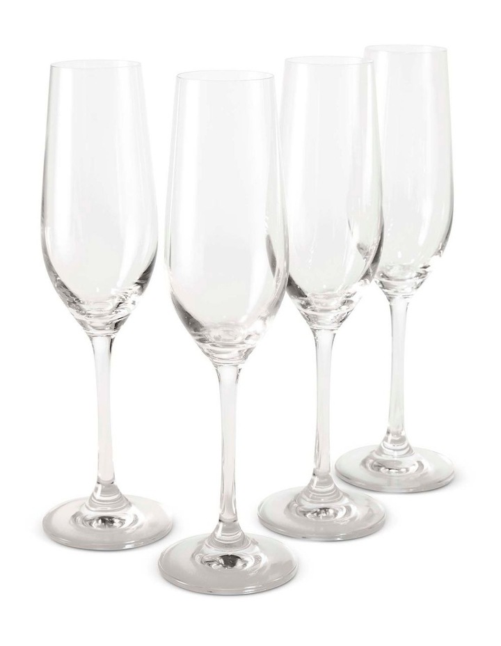 salt&pepper Salut 4 Piece Champagne Flute Set 220mL in Clear image 1