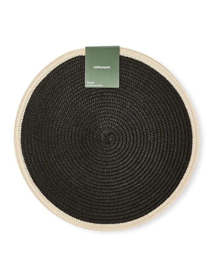 salt&pepper Taylor Square Placemat 38cm Set of 2 in Black image 1